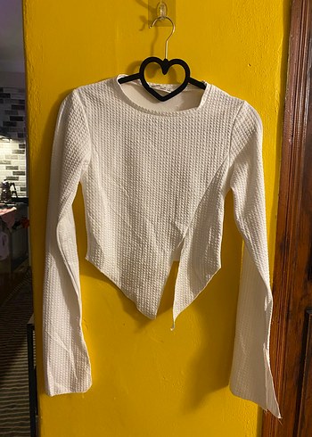 Kadın Beyaz  Crop bluz - Görsel 3