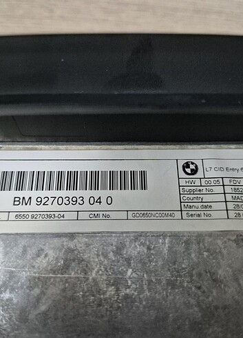 Beden BM9270393040 BMW F20 F21 Monitör LCD Ekran CID L7 MID 6.5