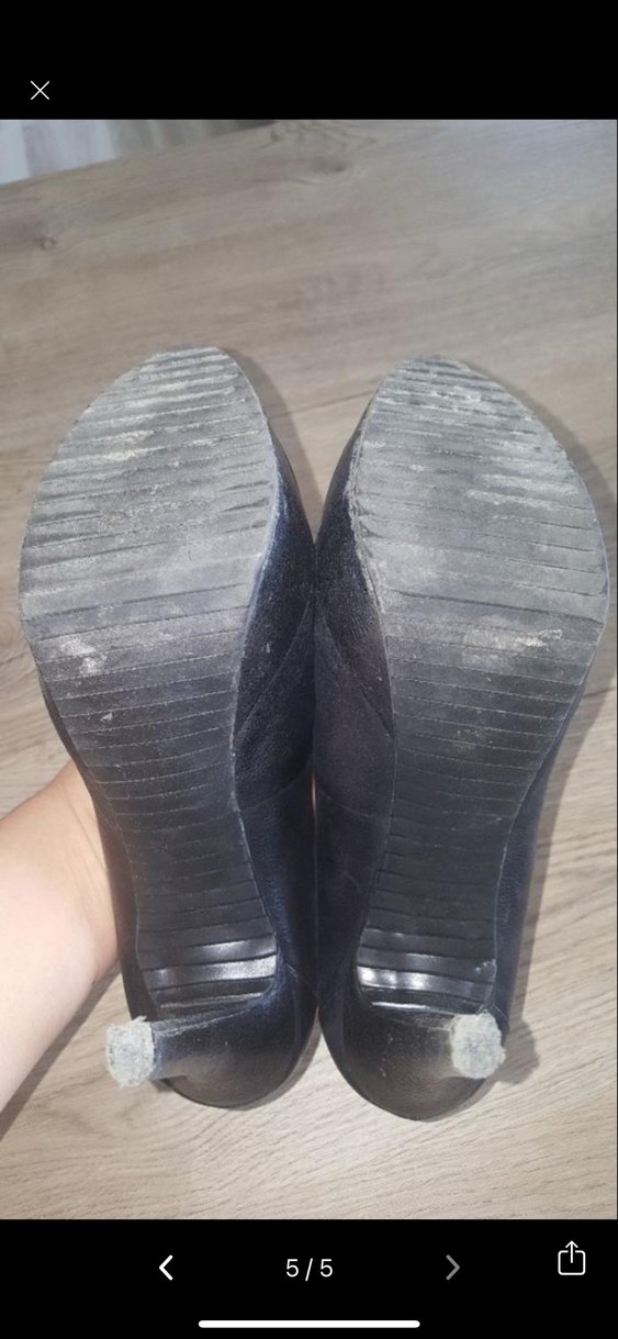 Siyah Deri Tokalı Stiletto Kadın Ayakkabı - Görsel 4