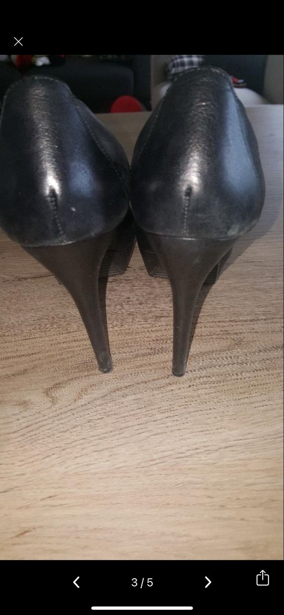 Siyah Deri Tokalı Stiletto Kadın Ayakkabı - Görsel 3