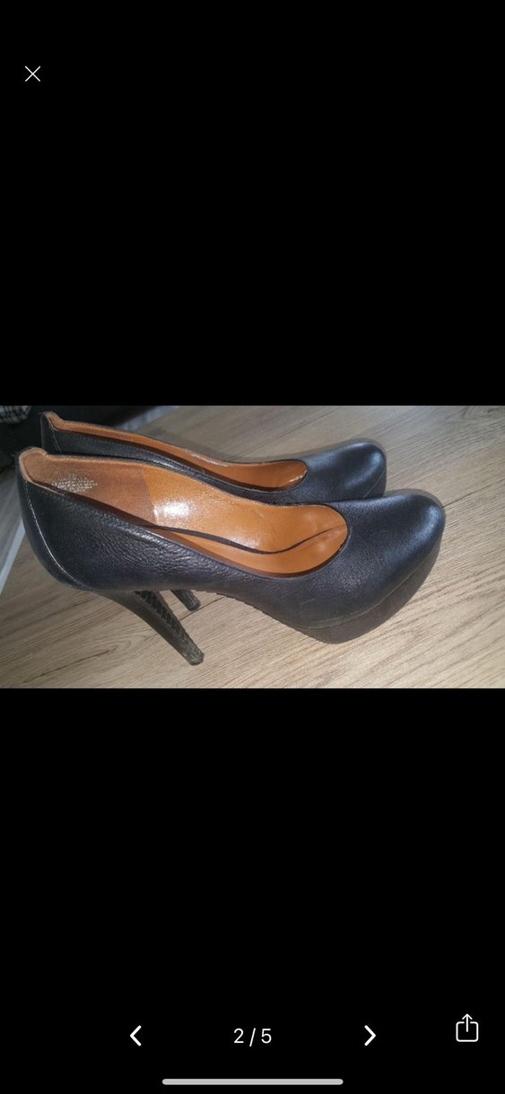 Siyah Deri Tokalı Stiletto Kadın Ayakkabı - Görsel 2