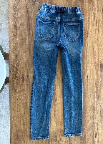 Kız çocuk Mavi Denim Dar Kesim Kot Pantolon - Görsel 3