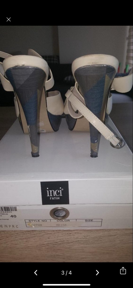 Beyaz İnci Stiletto Topuklu Kadın Ayakkabı - Görsel 3