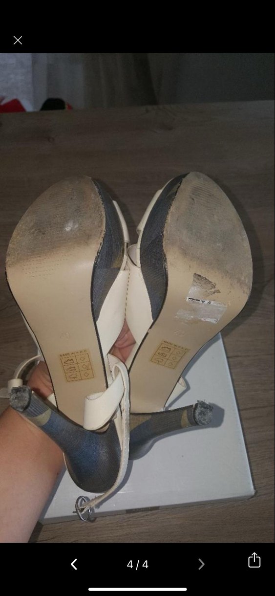 Beyaz İnci Stiletto Topuklu Kadın Ayakkabı - Görsel 4