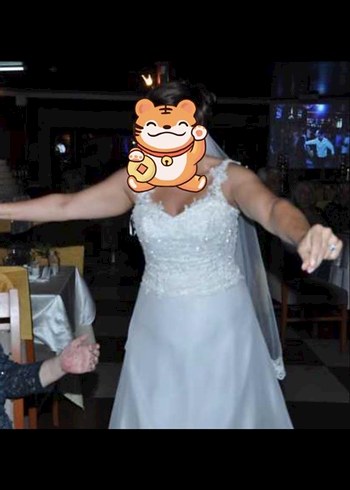 Uzun Beyaz A Kesim Gelinlik - Görsel 3