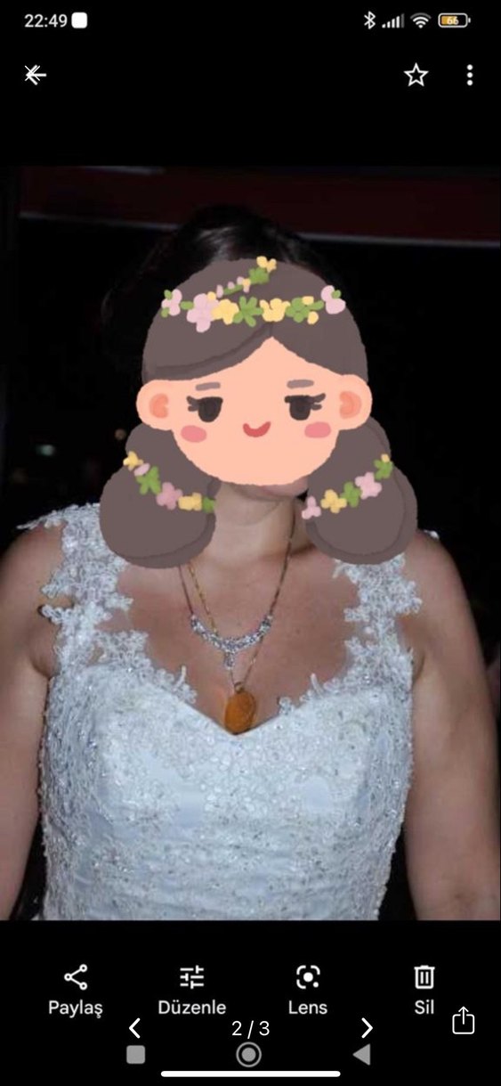 Uzun Beyaz A Kesim Gelinlik - Görsel 2