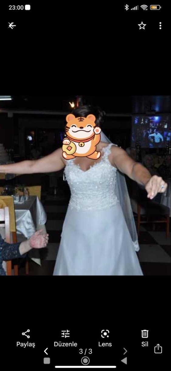 Uzun Beyaz A Kesim Gelinlik - Görsel 3