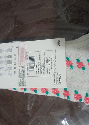 37 Beden çeşitli Renk LC Waikiki Çok Renkli Batik Desenli Pamuklu Kadın Çorap 3'lü