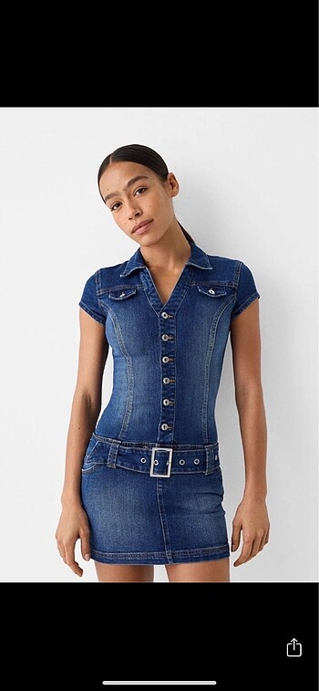 Bershka Denim mini elbise BERSHKA