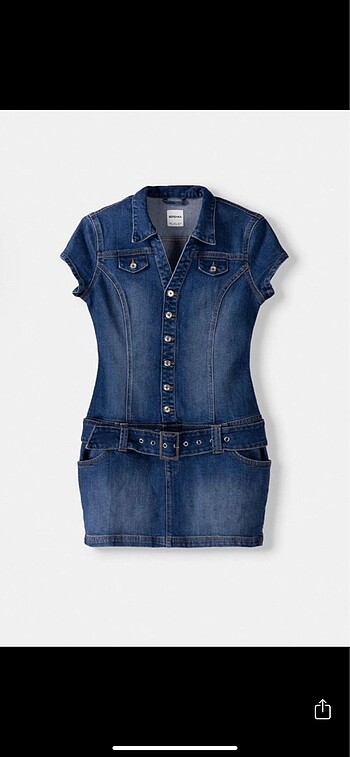 Denim mini elbise BERSHKA
