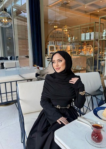 Diğer Uzun Siyah Gotik Kadın Elbise