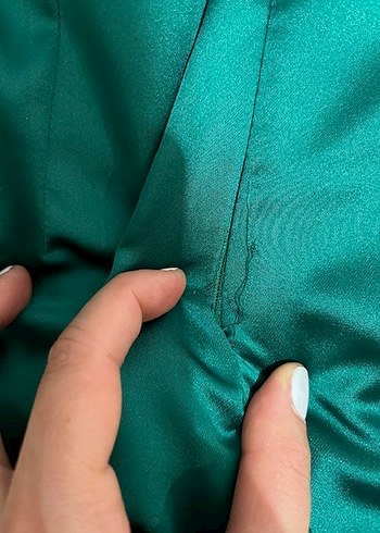 Parlak Yeşil Drapeli Mini Abiye Elbise - Görsel 5