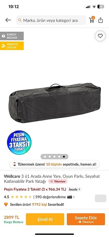 Beden siyah Renk Wellcare park yatak