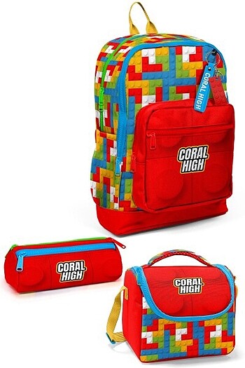 CORAL HİGH LEGO DESENLİ OKUL SETİ
