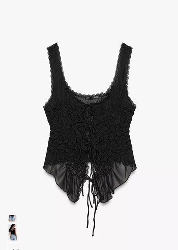 Dantel Detaylı Siyah Gotik Zara Büstiyer - Görsel 5