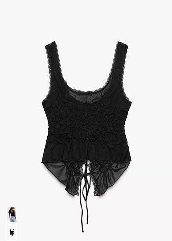 Dantel Detaylı Siyah Gotik Zara Büstiyer - Görsel 6