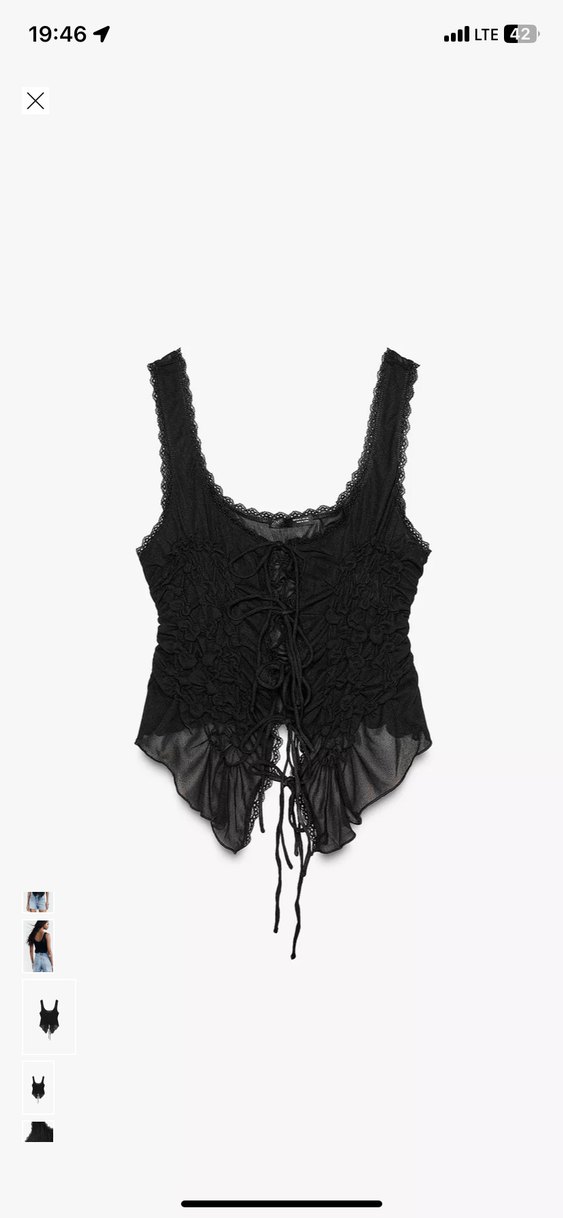 Dantel Detaylı Siyah Gotik Zara Büstiyer - Görsel 5