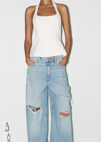 Zara Beyaz Halter Yaka Kadın Korse Büstiyer - Görsel 2