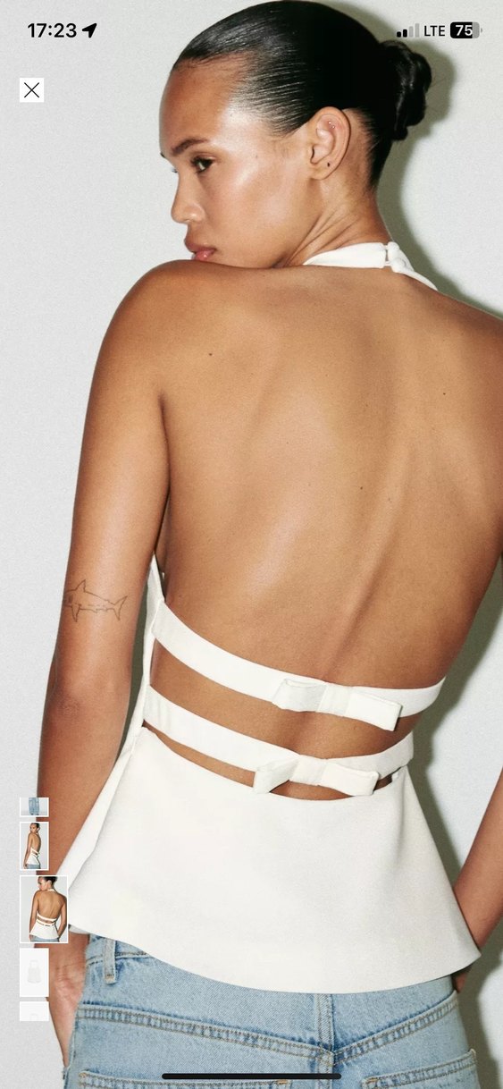 Zara Beyaz Halter Yaka Kadın Korse Büstiyer - Görsel 4