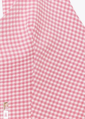 Zara Pembe Kareli Kadın Bluz Korse Büstiyer - Görsel 8