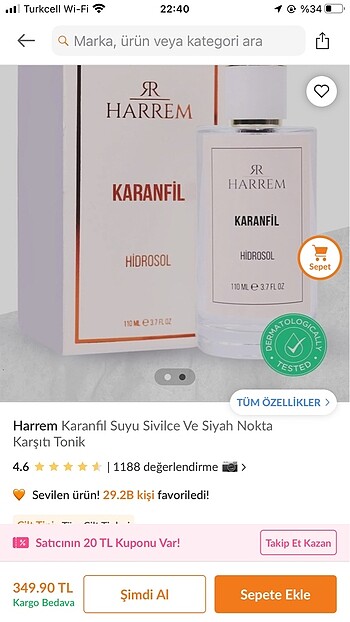 Beden Harrem karanfil hidrosol