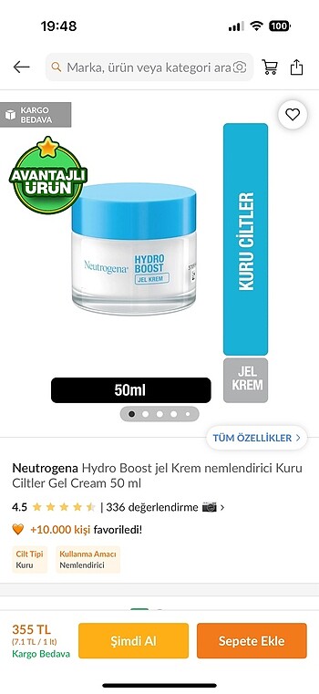 Neutrogena Neutrogena hydro boost jel krem