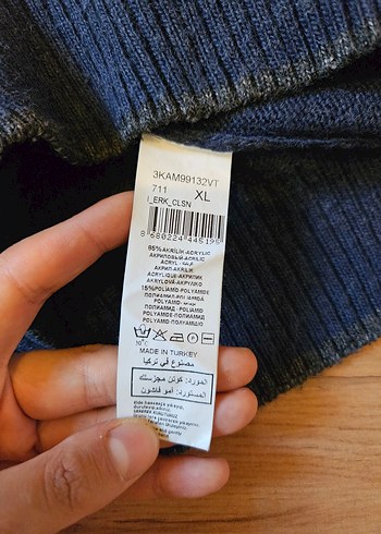 xl Beden gri Renk Gri Yünlü Erkek Yüksek Yakalı Triko Kazak