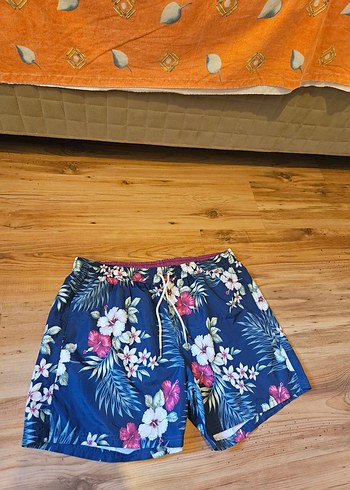 Mavi Çiçek Desenli Kemerli Mango Man Mayo Şortu - Görsel 3