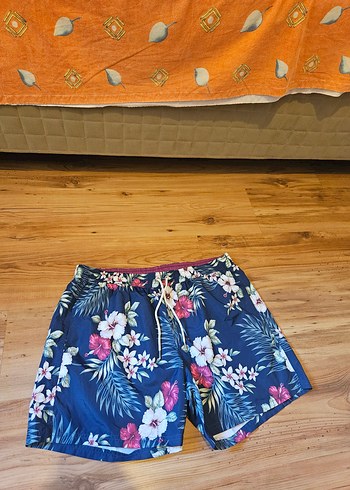 Mavi Çiçek Desenli Kemerli Mango Man Mayo Şortu - Görsel 2
