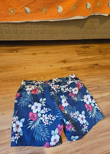 Mavi Çiçek Desenli Kemerli Mango Man Mayo Şortu - Görsel 6