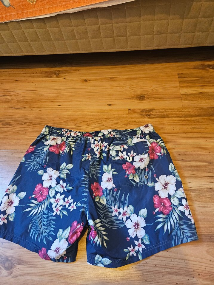 Mavi Çiçek Desenli Kemerli Mango Man Mayo Şortu - Görsel 5