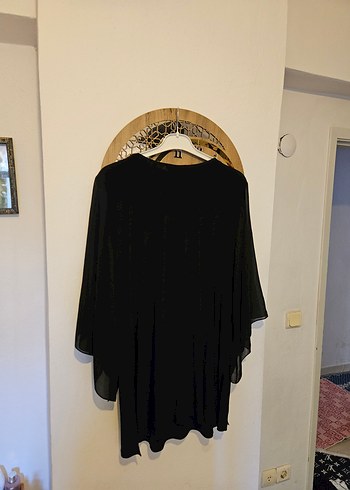 xl Beden Drapeli Siyah Midi Goth Kadın Üst Giyim