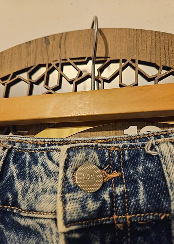 Zara Kadın Gri Kot Mini Şort - Görsel 8