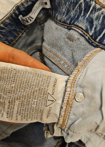 Zara Kadın Gri Kot Mini Şort - Görsel 9