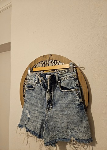 Zara Kadın Gri Kot Mini Şort - Görsel 3