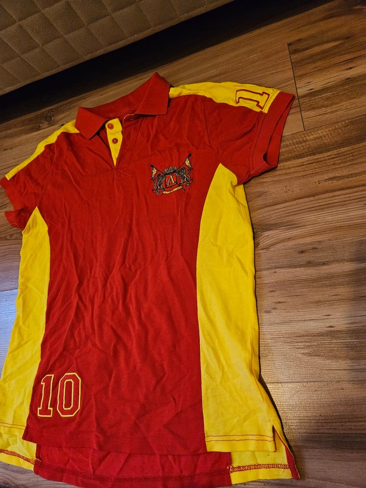 Kırmızı Sarı Düğmeli Erkek Polo Tişört - Görsel 3