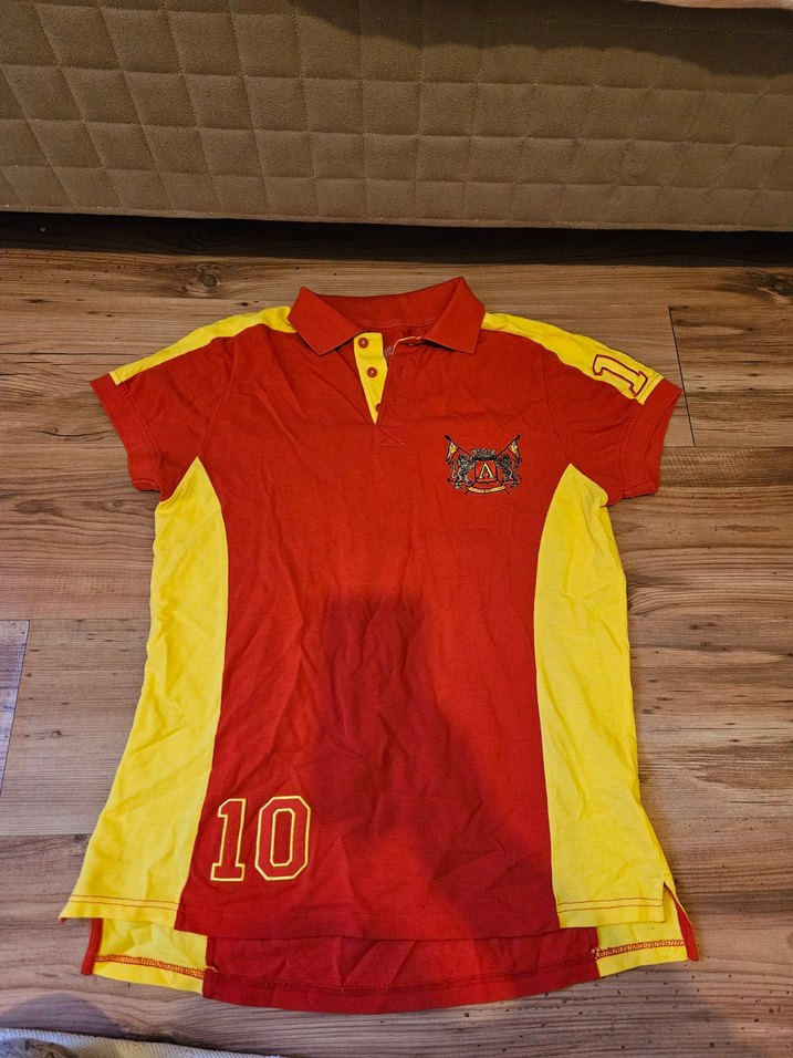 Kırmızı Sarı Düğmeli Erkek Polo Tişört - Görsel 5