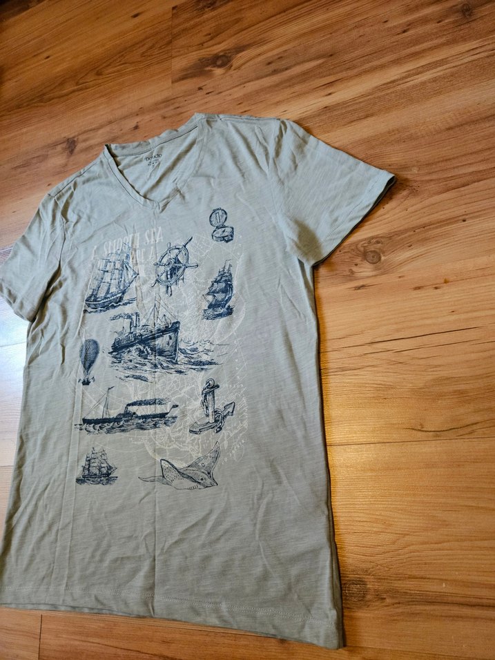 Bohem Gri Erkek Baskılı Kısa Kollu Tişört - Görsel 2