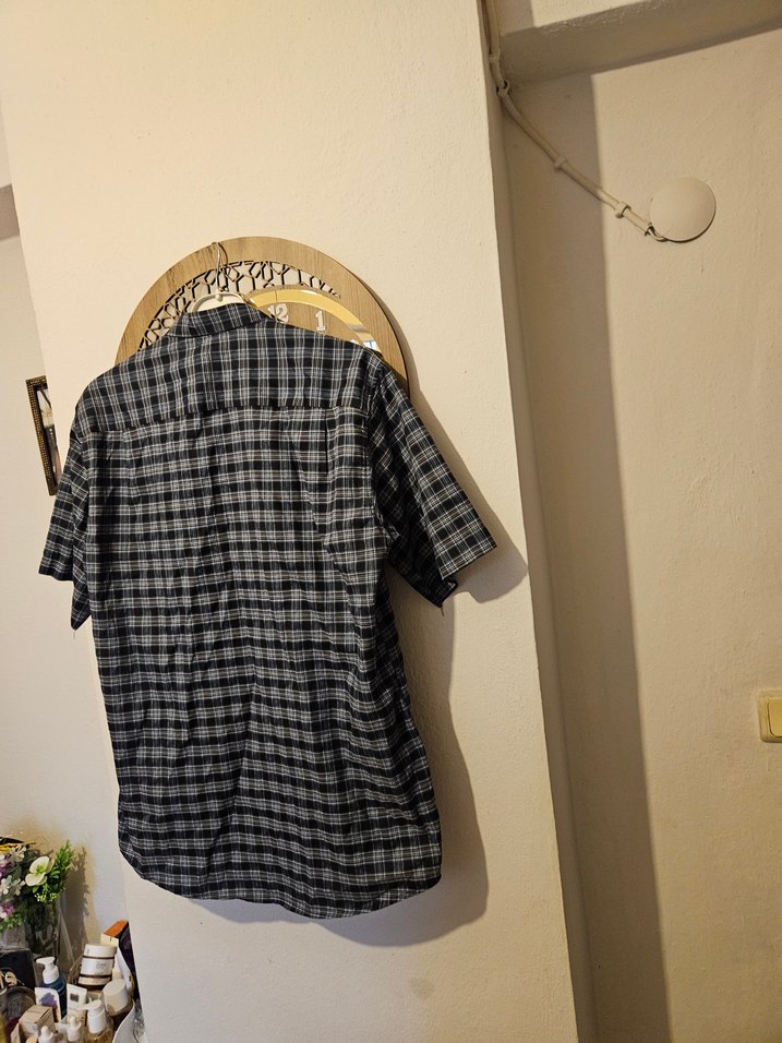 Gri Ekoseli Kısa Kollu Erkek Gömlek - Görsel 5