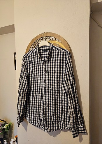 Uzun Kollu Kareli TrendyolMan Gömlek - Görsel 4