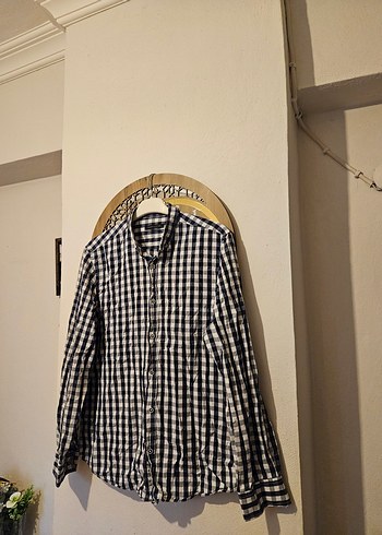 Uzun Kollu Kareli TrendyolMan Gömlek - Görsel 5