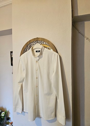Beyaz Pamuklu Uzun Kollu Erkek Gömlek - Görsel 4