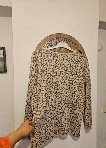 Bohem  Desenli Uzun Kollu Triko XXL Kazak - Görsel 7