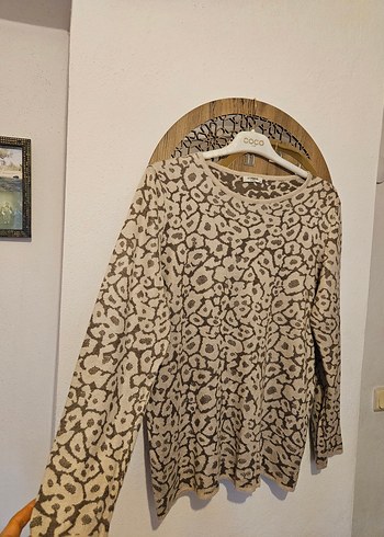 Bohem  Desenli Uzun Kollu Triko XXL Kazak - Görsel 5