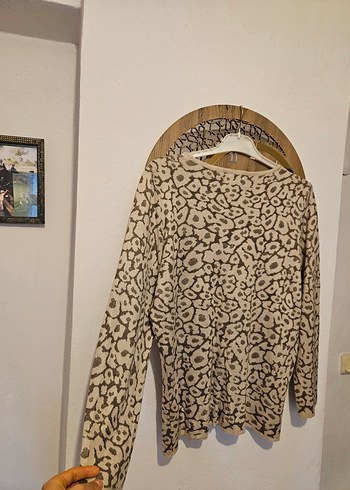 Bohem  Desenli Uzun Kollu Triko XXL Kazak - Görsel 6