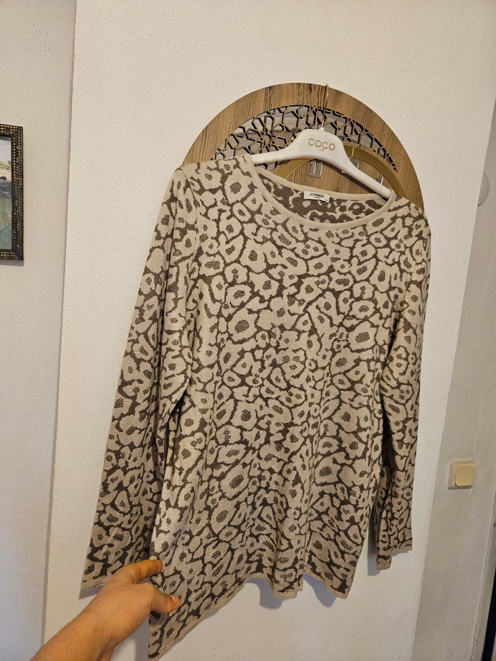 Bohem  Desenli Uzun Kollu Triko XXL Kazak - Görsel 4