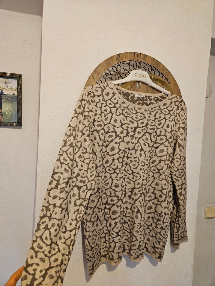 Bohem  Desenli Uzun Kollu Triko XXL Kazak - Görsel 5