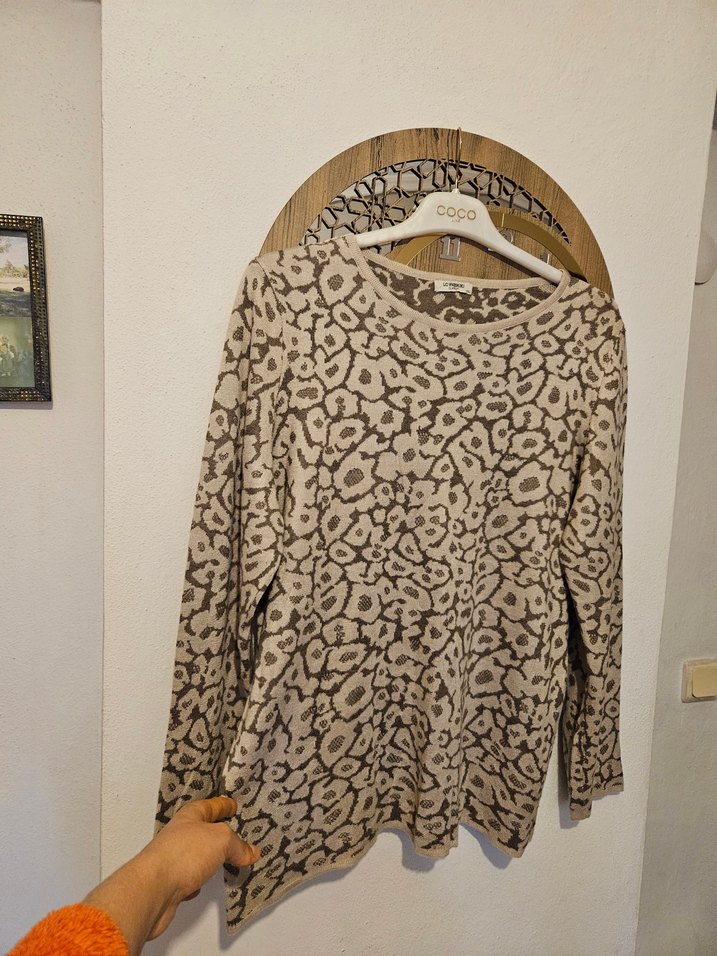 Bohem  Desenli Uzun Kollu Triko XXL Kazak - Görsel 3