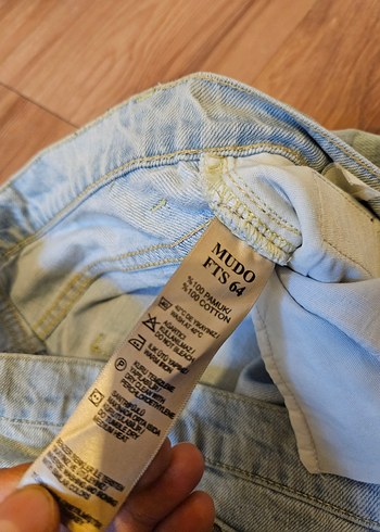 Mudo Jeans Nakışlı Düğmeli Mavi Pamuklu Kot Pantolon - Görsel 5