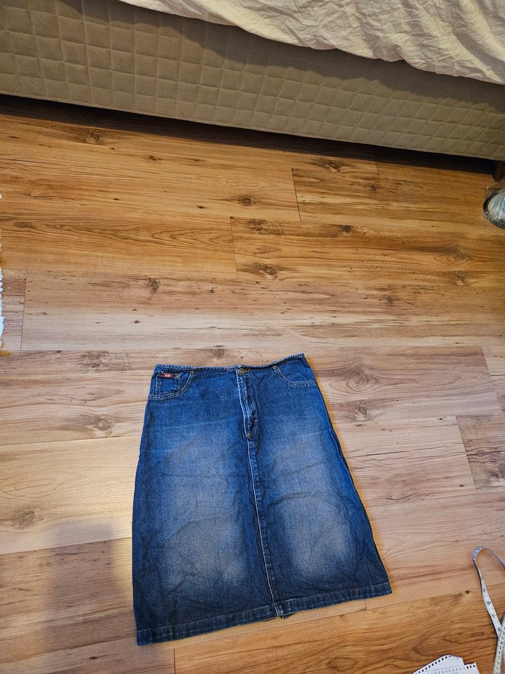 Kadın Mavi Midi Denim Vintage Etek - Görsel 3